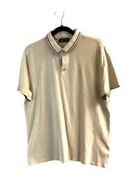 EXPRESS- MENS TAN SHORT SLEEVE POLO SHIRT SIZE LARGE